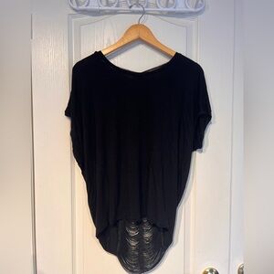Forever 21 Black T-Shirt with Back Cutouts - Size Small